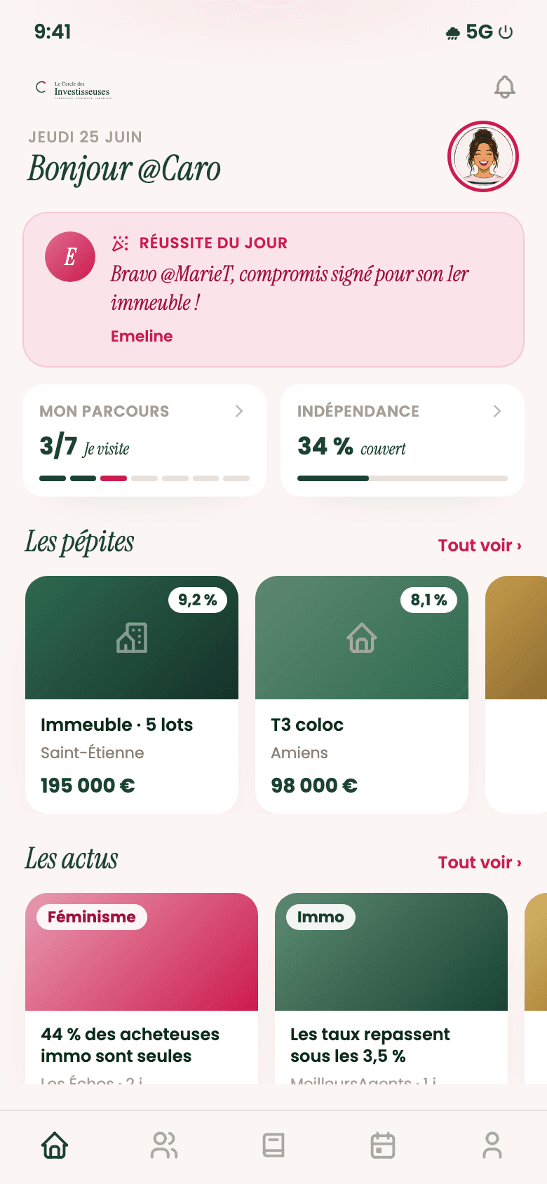 L'app Le Cercle des Investisseuses